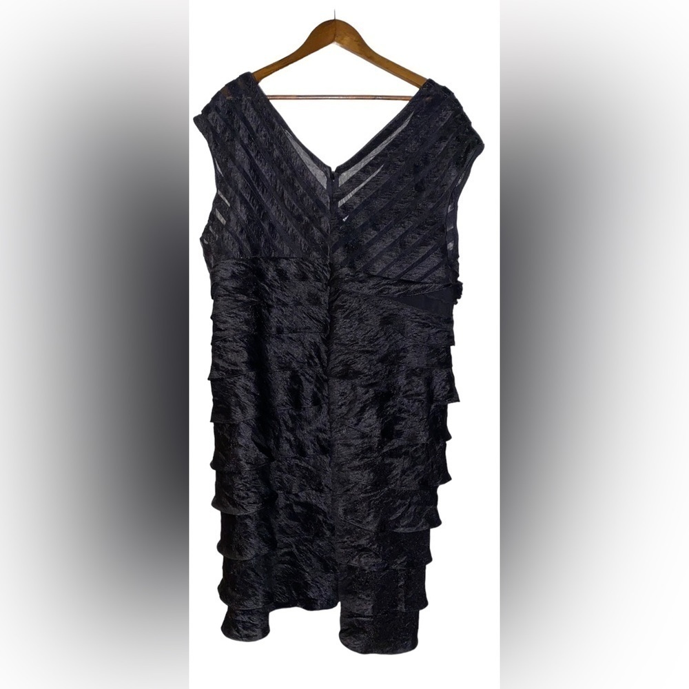 Scarlett Nite Tiered Ethereal Ruffle Dress Semi Sheer Size 22W Dinner Cocktail